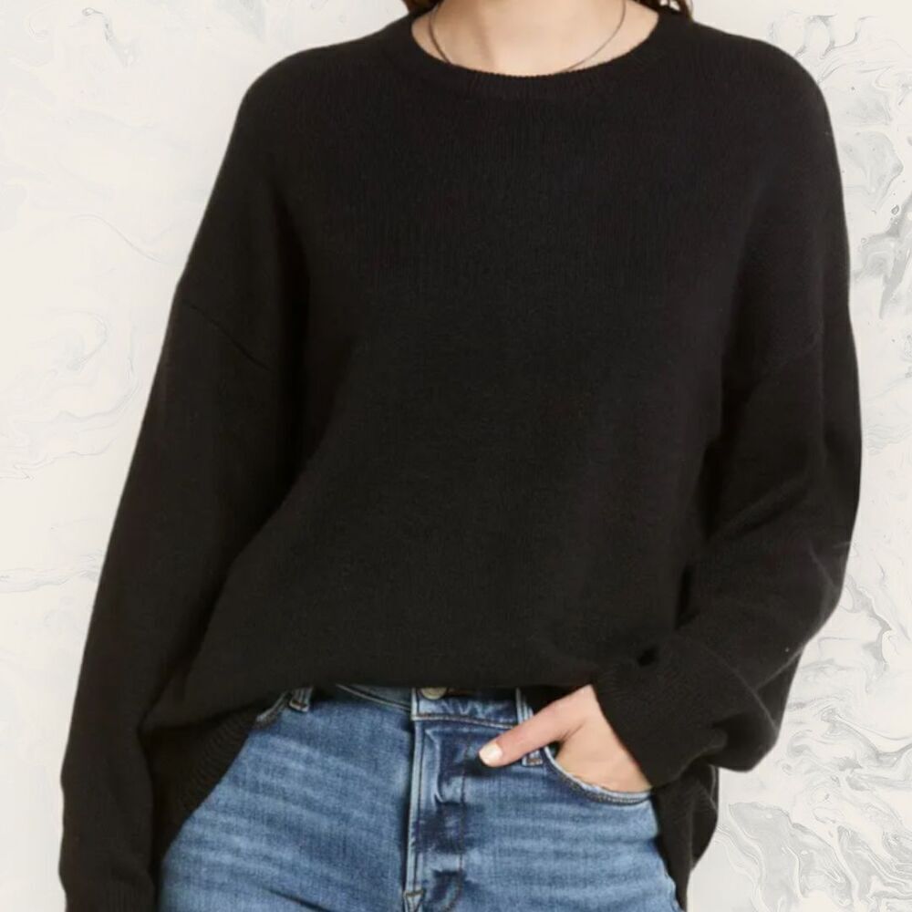 NEW Treasure & Bond Organic Cotton Blend Crewneck Sweater Size 2XL - Black